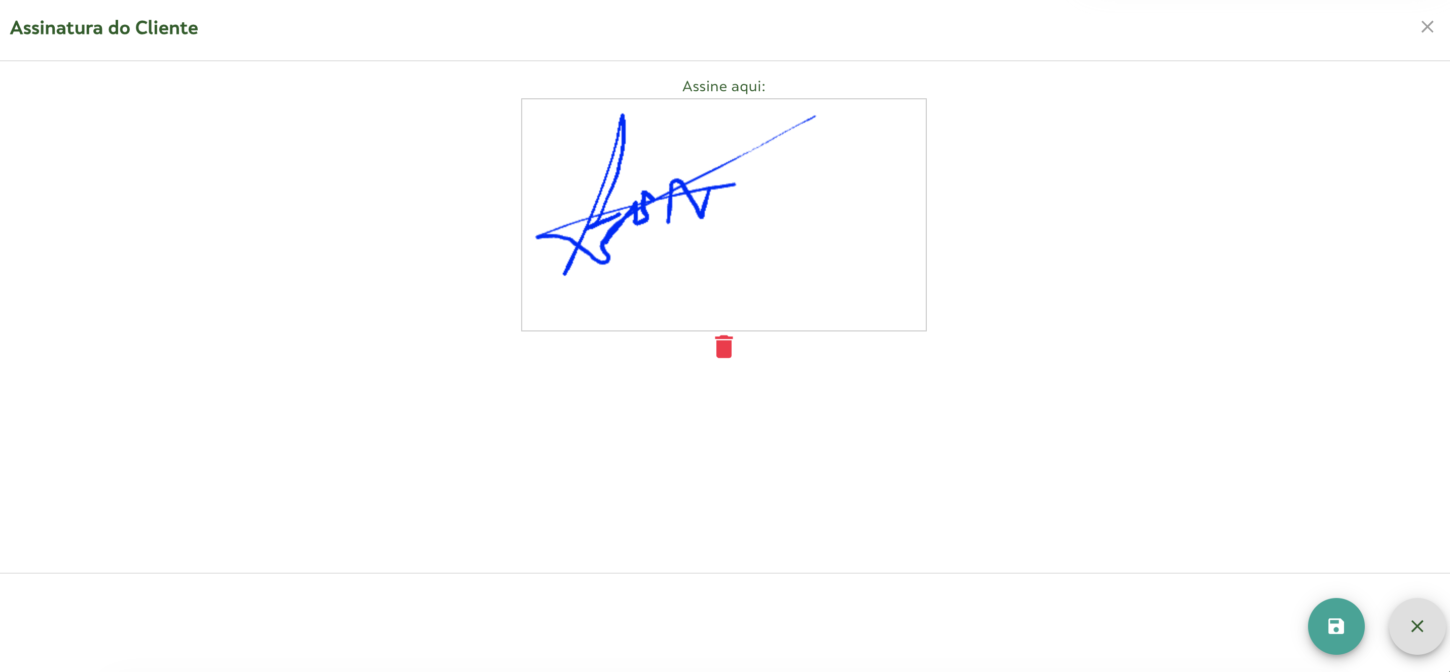 Assinatura do Cliente